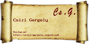 Csizi Gergely névjegykártya