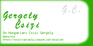 gergely csizi business card